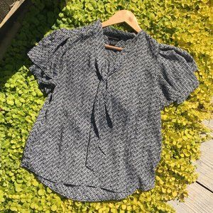 Esperanza ruffle sleeve tie neck blouse - Size Sm